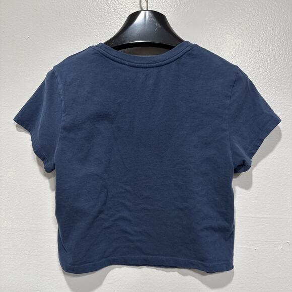 Abercrombie & Fitch Manhattan Leisure Club Baby Tee Blue Womens Juniors Size L - Picture 4 of 8